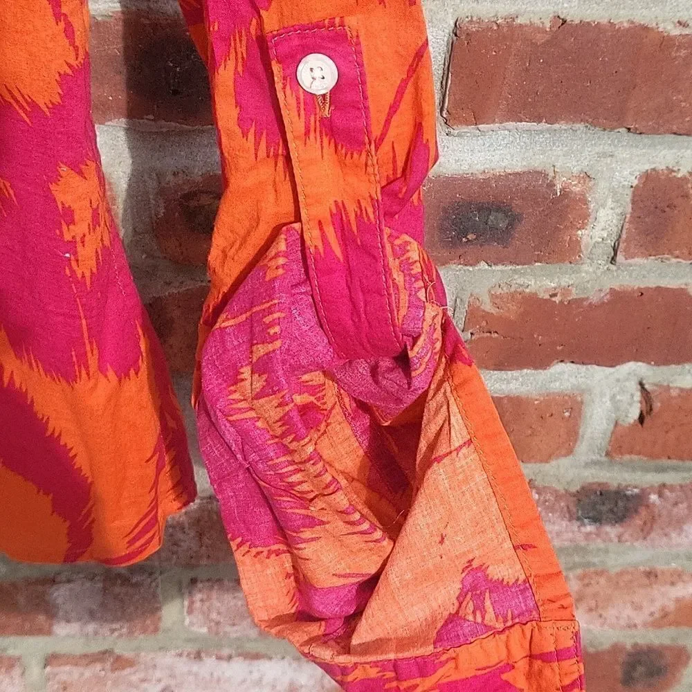 MK abstract  button down